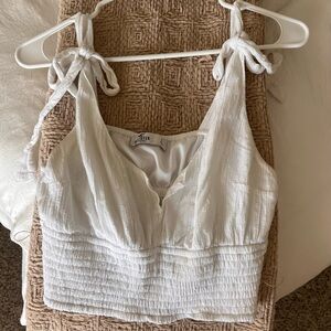 Hollister White Tie-Strap Tank Top